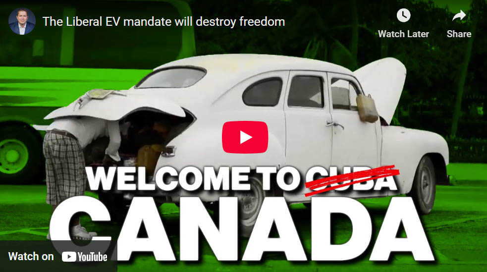 Weekend Watch: Andrew Scheer pummels Guilbeault’s EV mandate in new video